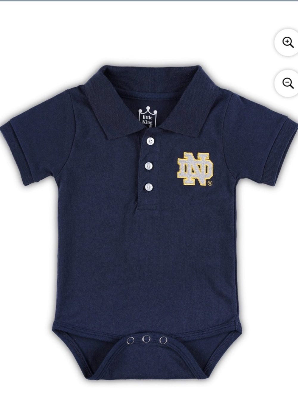 Little King Navy Polo One-Piece with ND Crest